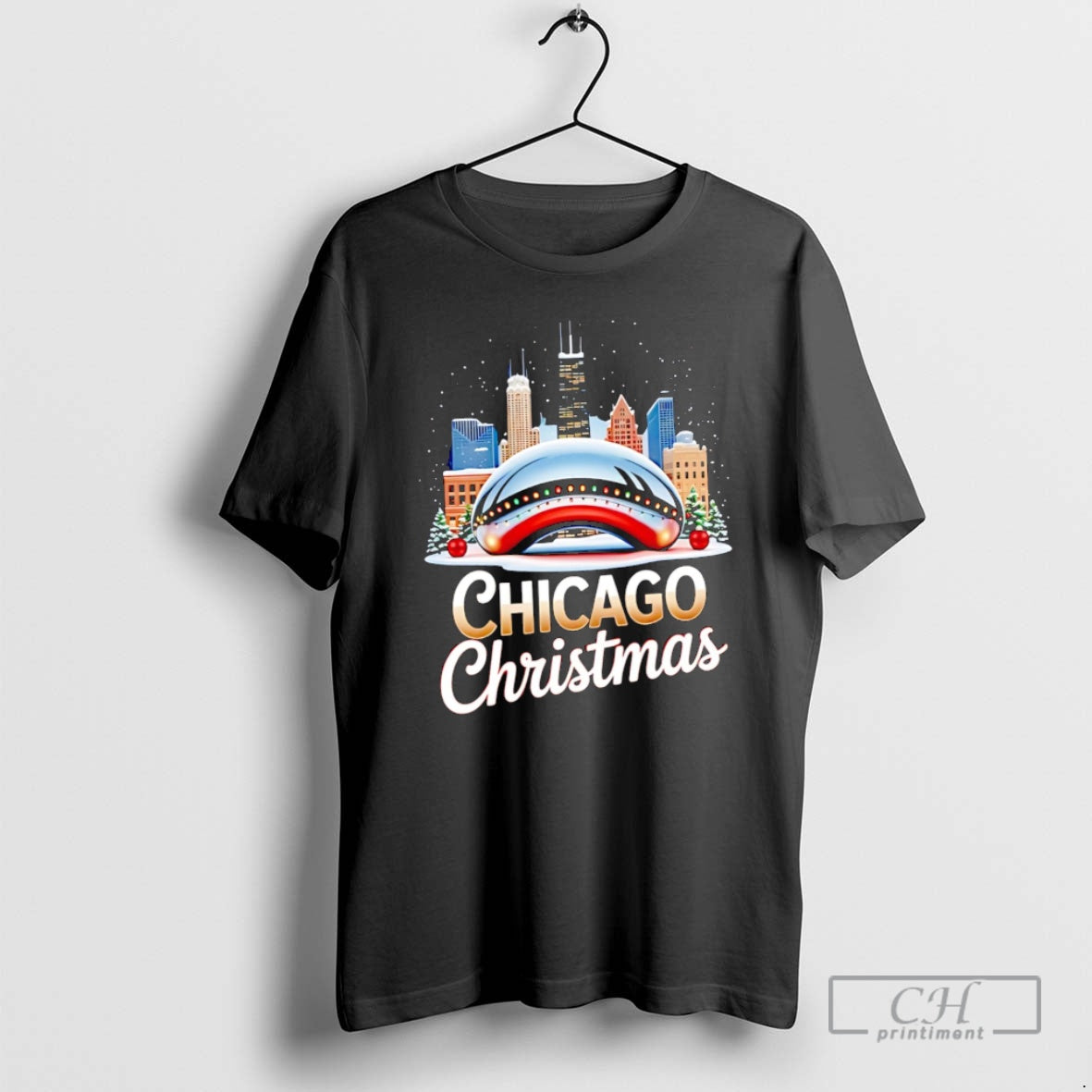 Premium Chicago Christmas Cloud Gate The Bean City 2025 Shirt Sweater Hoodie, Sweatshirt | InkThreadWorks.com