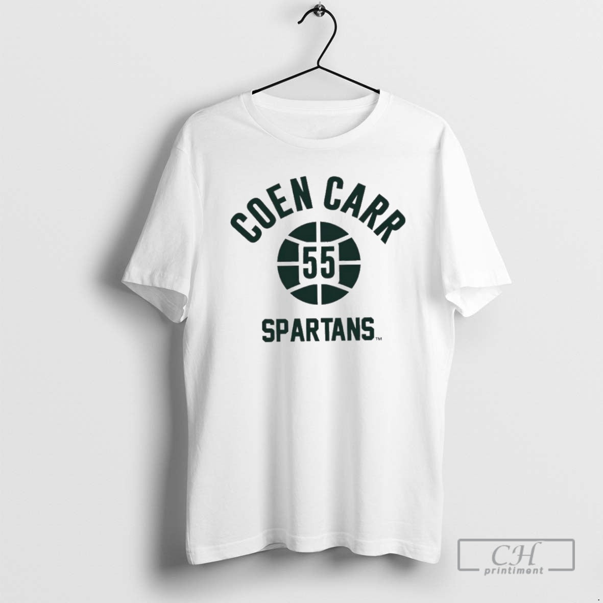 Premium Coen Carr Name Number Ball Michigan State Basketball Shirt Sweater Hoodie, Sweatshirt | InkThreadWorks.com