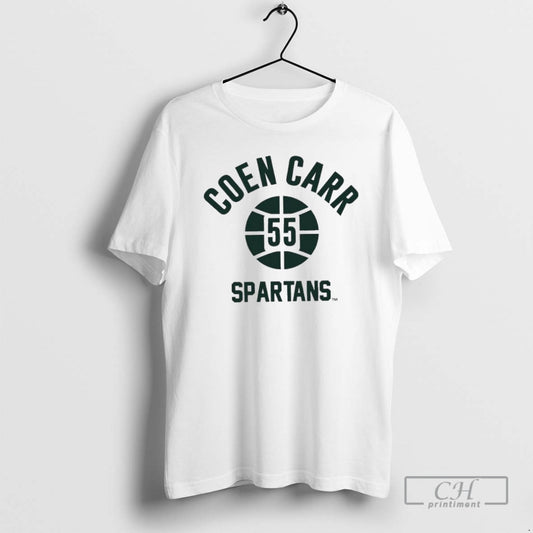 Premium Coen Carr Name Number Ball Michigan State Basketball Shirt Sweater Hoodie, Sweatshirt | InkThreadWorks.com