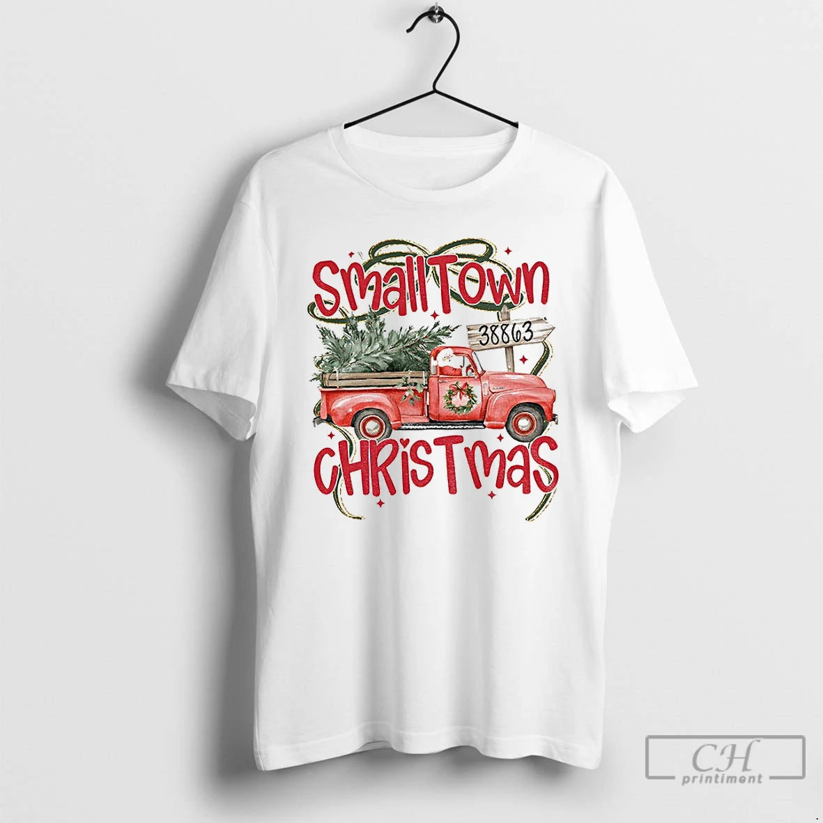 Premium Coquette Christmas Tree Truck Small Town Christmas 2025 T-Shirts, Hoodie, Sweatshirt | InkThreadWorks.com