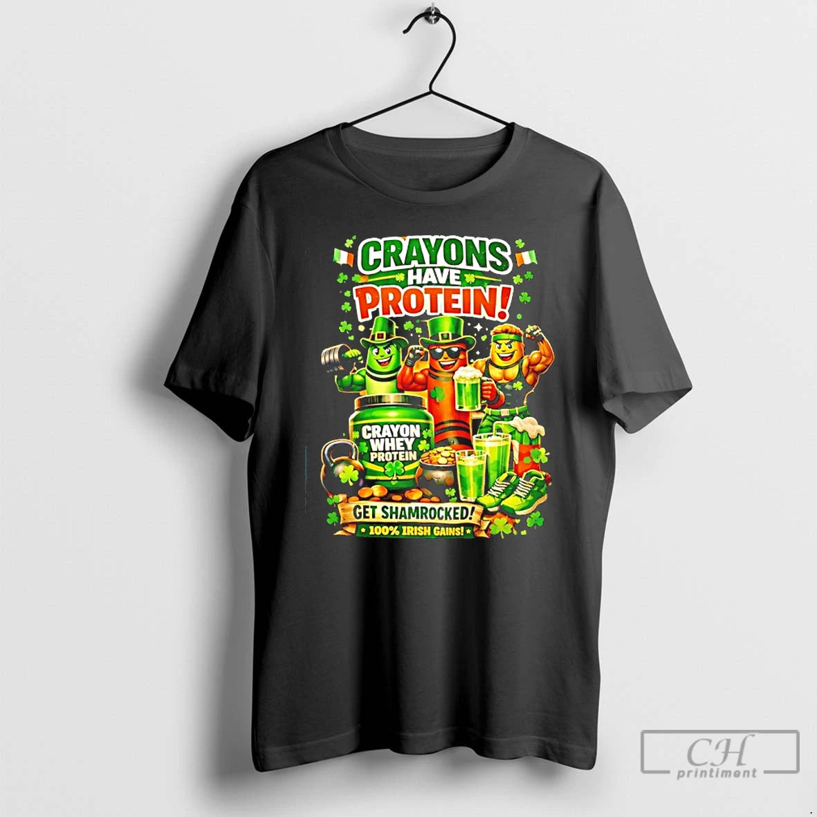 Premium Crayons Have Protein St Patricks Day T-Shirts, Hoodie, Sweatshirt | InkThreadWorks.com
