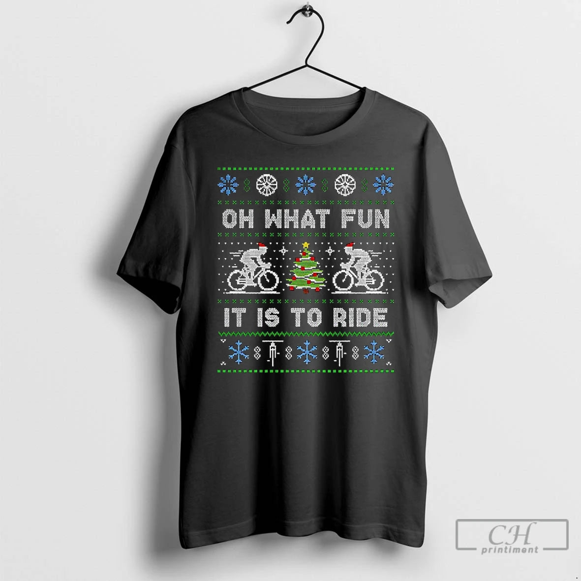 Premium Cycling Oh What Fun It Is To Ride Jumper Christmas Bicycle T Shirts Sweater Hoodie, Sweatshirt | InkThreadWorks.com