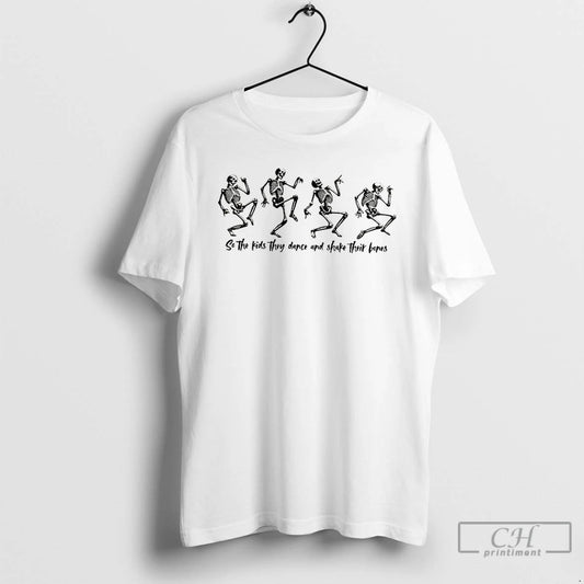 Premium Dancing Skeletons Shakedown So The Kids They Dance And Shake Their Bones T Shirts Hoodie, Sweatshirt