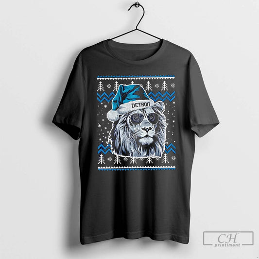Premium Detroit Football Mascot Ugly Pattern Vintage Christmas T-Shirts, Hoodie, Sweatshirt | InkThreadWorks.com