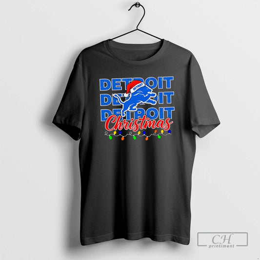 Premium Detroit Lions Christmas Lights Repeat Shirt Sweater Hoodie, Sweatshirt | InkThreadWorks.com