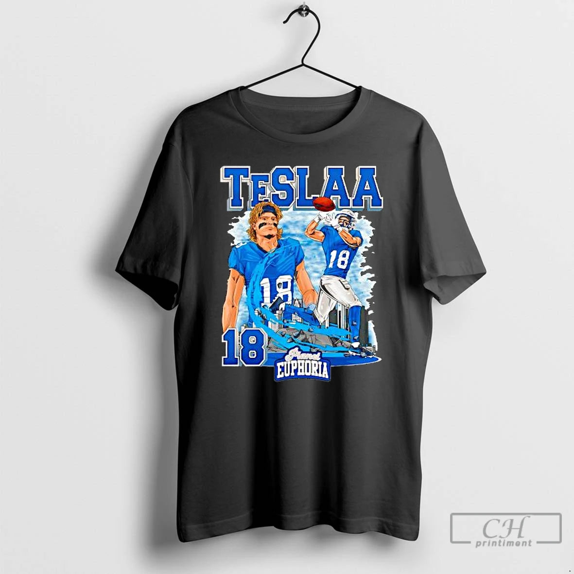 Premium Detroit Lions Isaac Teslaa 18 Skyline Graphic T-Shirts, Hoodie, Sweatshirt | InkThreadWorks.com