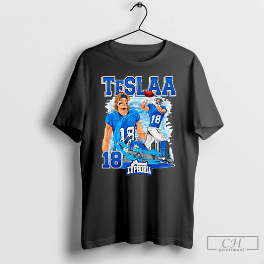 Premium Detroit Lions Isaac Teslaa 18 Skyline Graphic T-Shirts, Hoodie, Sweatshirt | InkThreadWorks.com