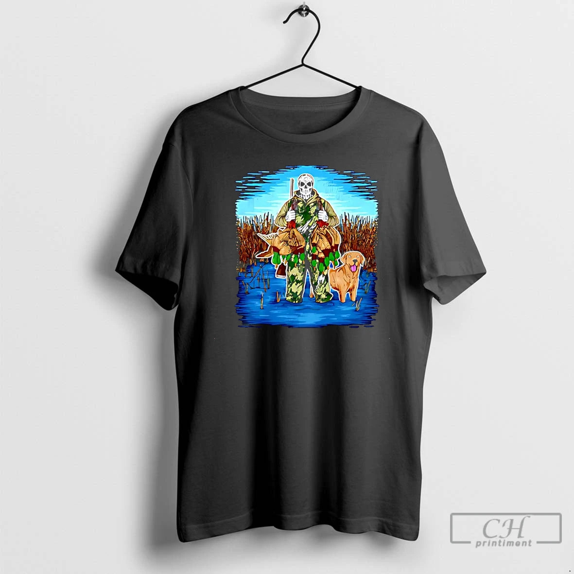 Premium Duck Huntin Yellow Lab Skeleton And Dog Christmas T-Shirts, Hoodie, Sweatshirt | InkThreadWorks.com