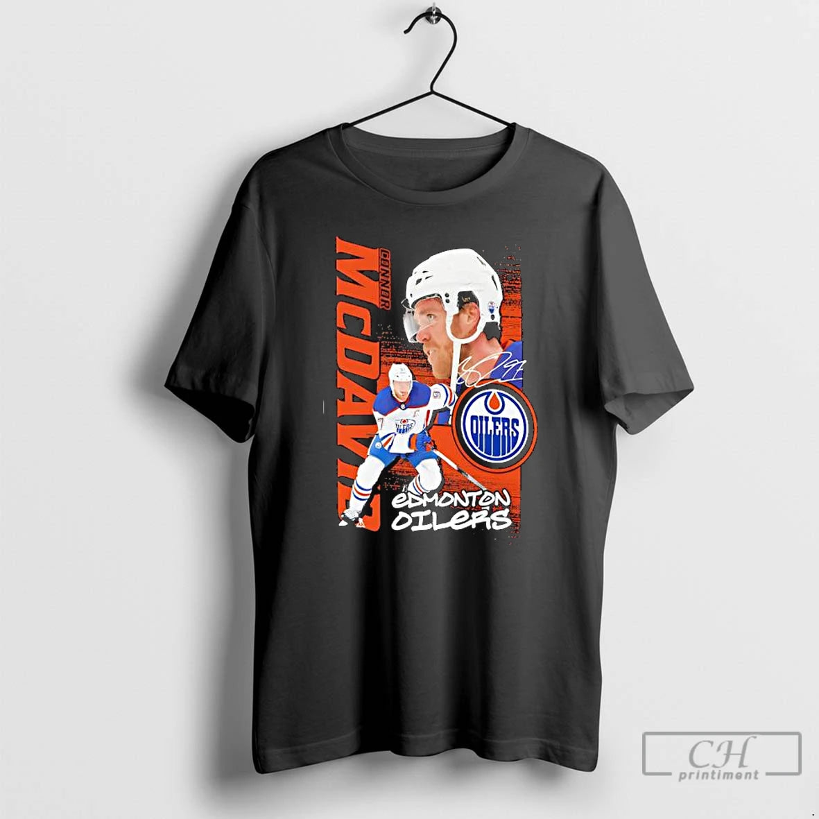 Premium Edmonton Oilers Connor Mcdavid Outerstuff Black Playmaker Signature T-Shirts, Hoodie, Sweatshirt | InkThreadWorks.com