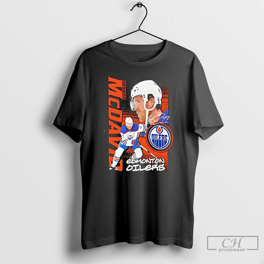 Premium Edmonton Oilers Connor Mcdavid Outerstuff Black Playmaker Signature T-Shirts, Hoodie, Sweatshirt | InkThreadWorks.com