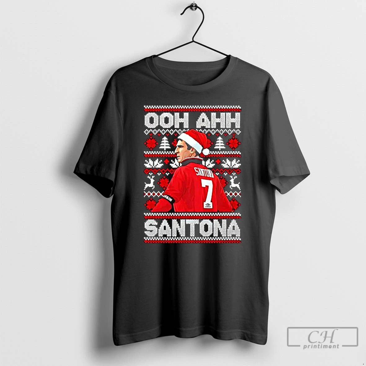Premium Eric Cantona Ooh Ahh Santona Christmas T-Shirts, Hoodie, Sweatshirt | InkThreadWorks.com