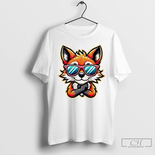 Premium Funky Fox Illustration Cartoon T-Shirts, Hoodie, Sweatshirt | InkThreadWorks.com