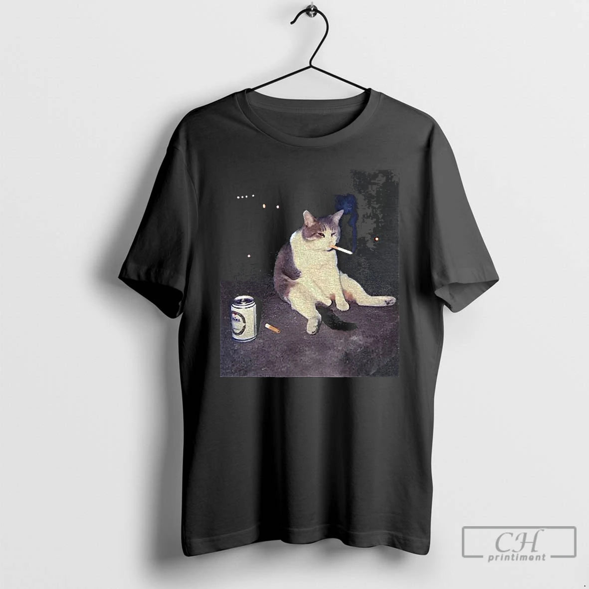 Premium Funny Smoking Cat Cigarette Cat T-Shirts, Hoodie, Sweatshirt | InkThreadWorks.com