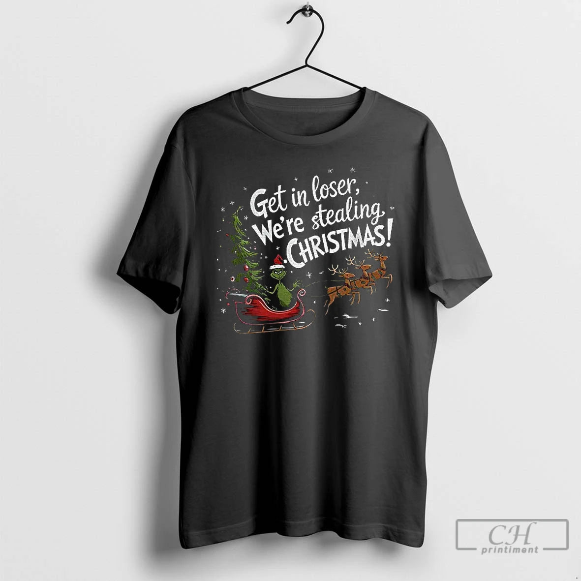 Premium Get In Loser Were Stealing Merry Christmas T-Shirts, Hoodie, Sweatshirt | InkThreadWorks.com