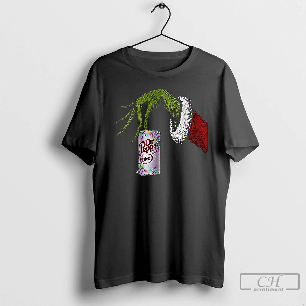 Premium Grinch And Dr Pepper Parody Christmas Lights Merry Christmas T-Shirts, Hoodie, Sweatshirt | InkThreadWorks.com