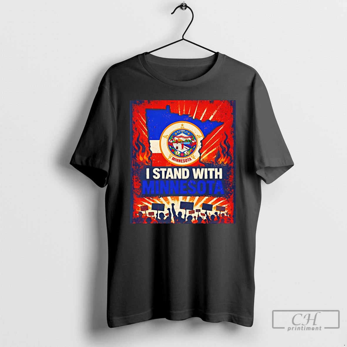 Premium I Stand With Minnesota Flag Protest T-Shirts, Hoodie, Sweatshirt | InkThreadWorks.com