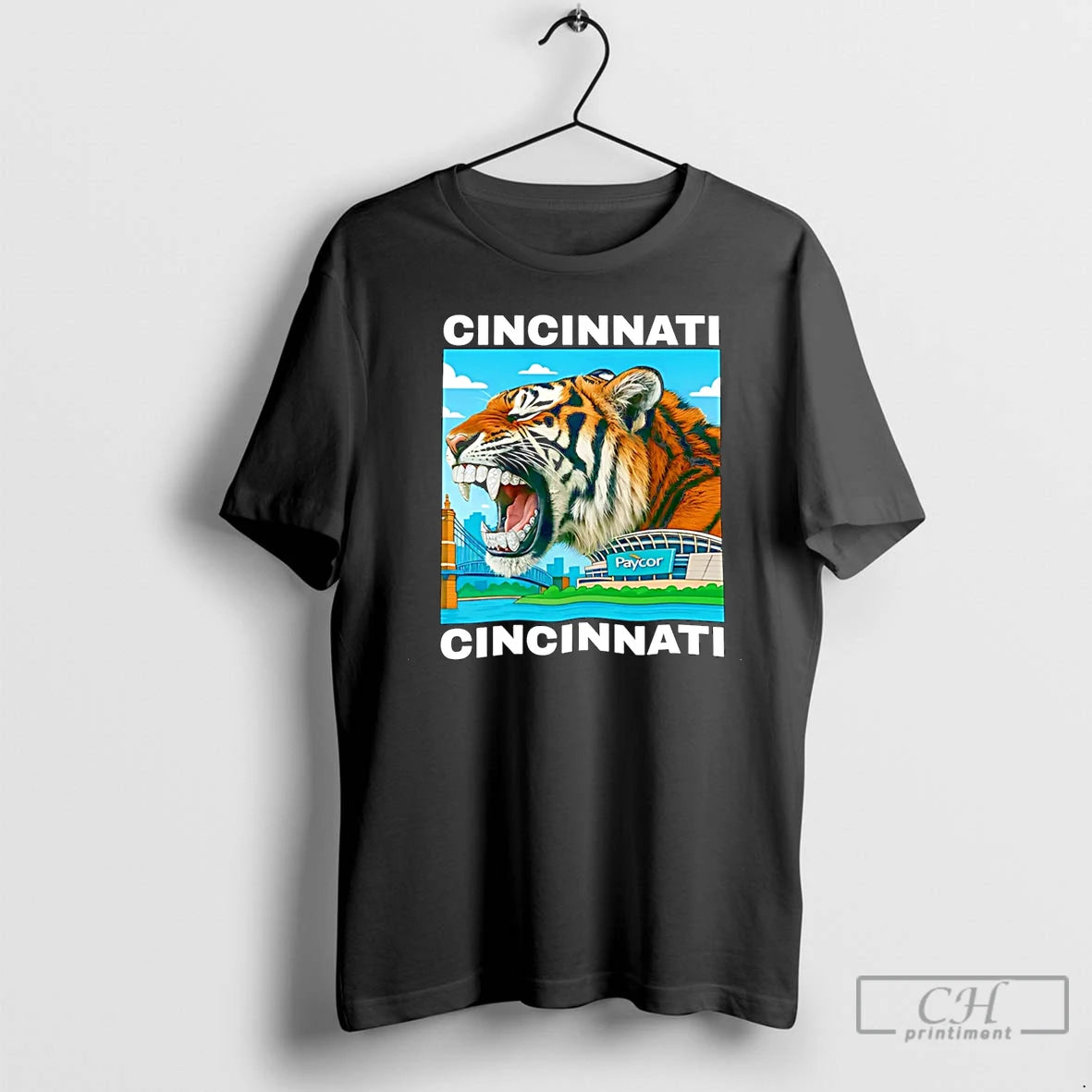 Premium Iced Out Grillz Cincinnati Tiger Roaring City Skyline Christmas T-Shirts, Hoodie, Sweatshirt | InkThreadWorks.com