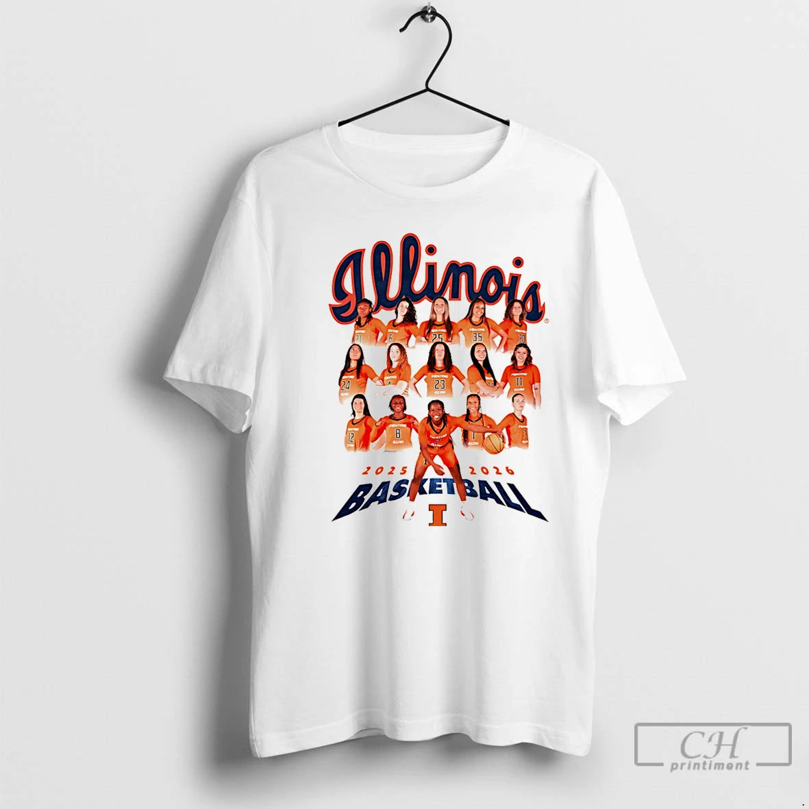 Premium Illinois Womens Basketball Team 2025 2026 Collage Christmas T-Shirts, Hoodie, Sweatshirt | InkThreadWorks.com