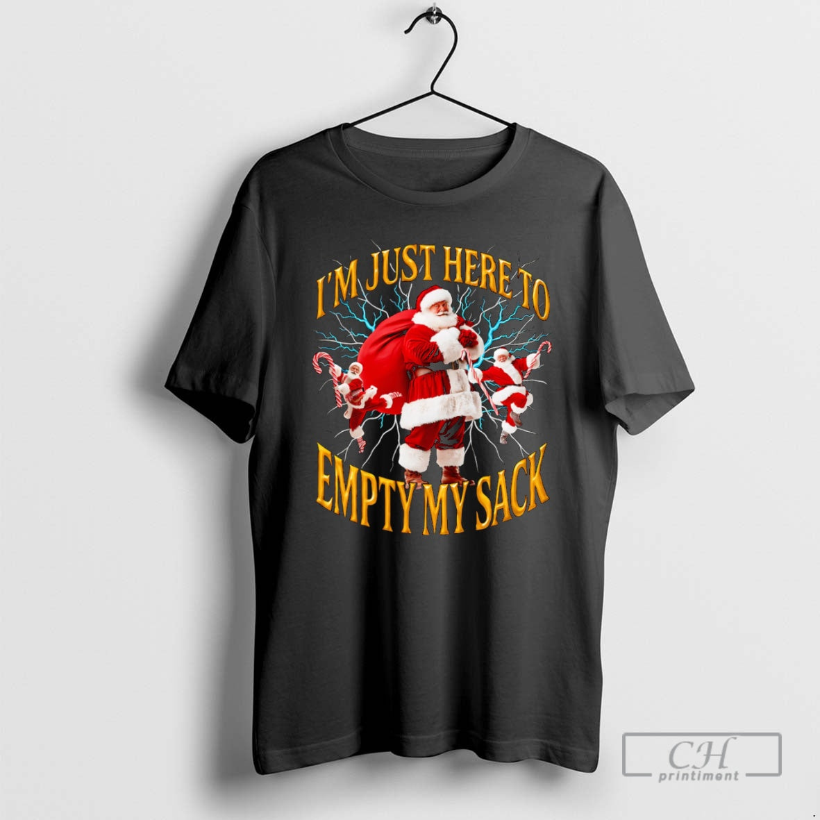 Premium Im Just Here To Empty My Sack Santa Shirt Sweater Hoodie, Sweatshirt | InkThreadWorks.com