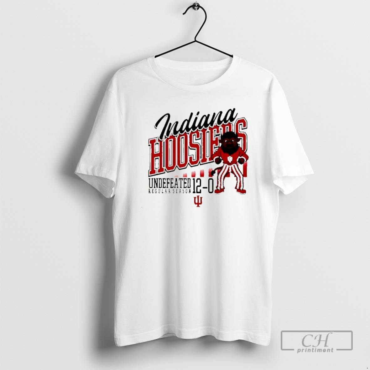 Premium Indiana Football Undefeated Season 2025 12 0 Mascot Christmas Shirt Sweater Hoodie, Sweatshirt | InkThreadWorks.com
