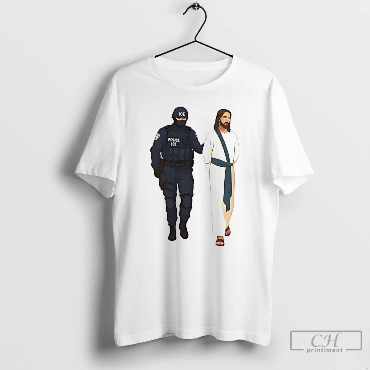 Premium Jesus Arrest Parody Abolish Ice Progressive Political Protest T-Shirts, Hoodie, Sweatshirt | InkThreadWorks.com