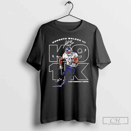 Premium Kenneth Walker Iii 1027 Rushing Yards Signature T-Shirts, Hoodie, Sweatshirt | InkThreadWorks.com