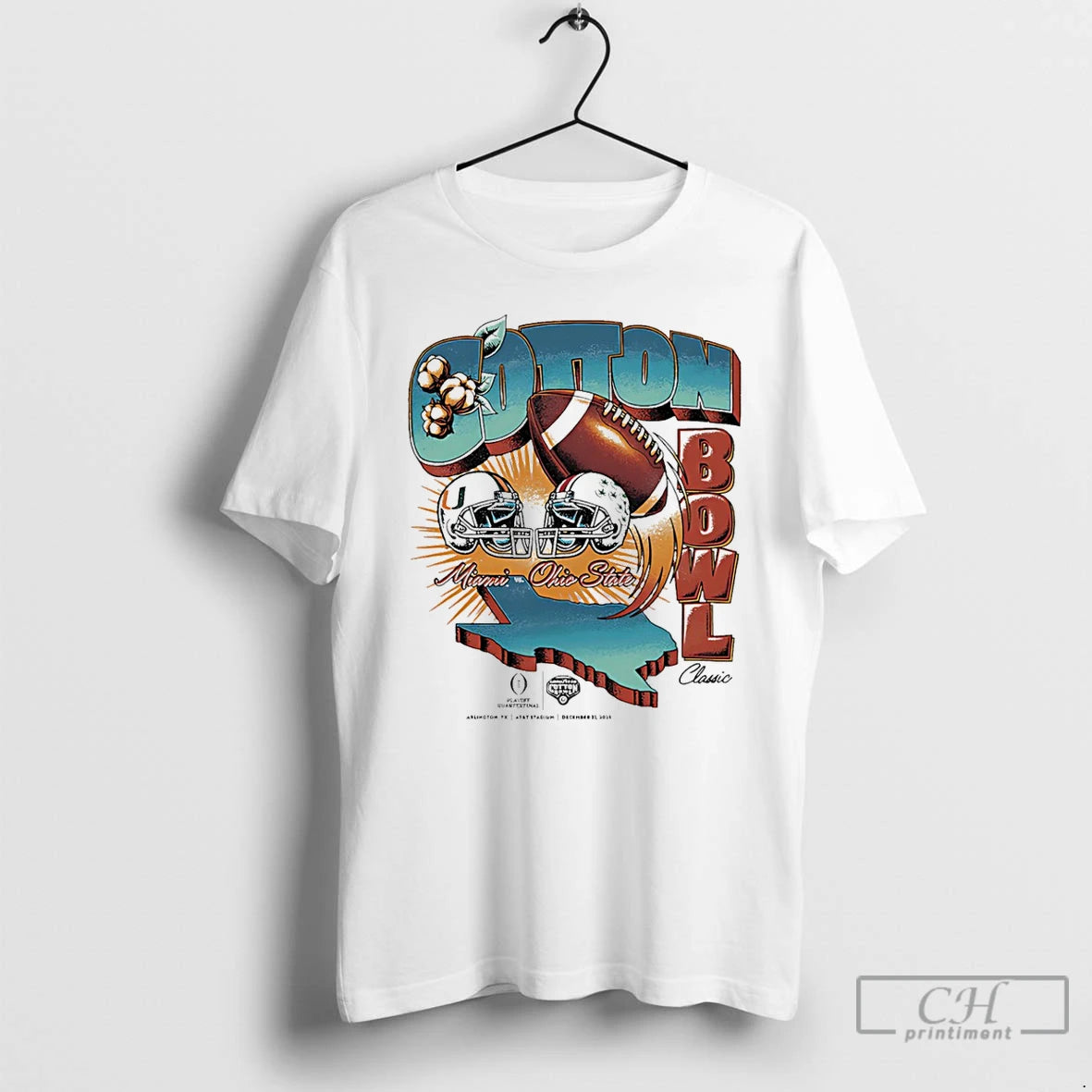 Premium Miami Vs Ohio State Cotton Bowl Classic 2025 Vintage Matchup T-Shirts, Hoodie, Sweatshirt | InkThreadWorks.com