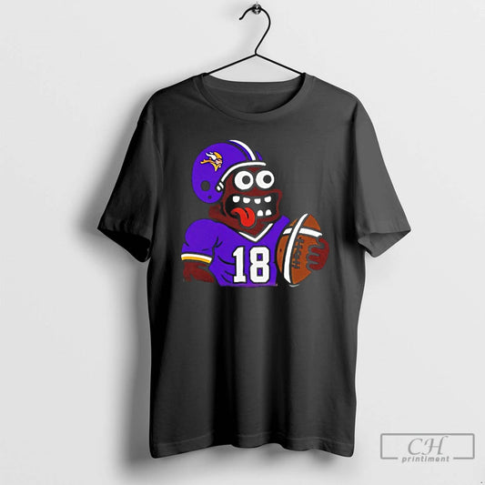 Premium Minnesota Vikings Justin Jefferson Monster Toast Cartoon T-Shirts, Hoodie, Sweatshirt | InkThreadWorks.com