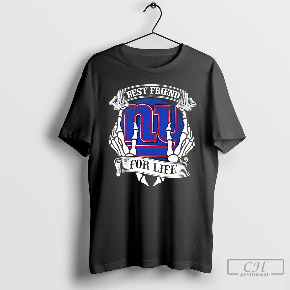 Premium New York Giants Football Best Friend For Life Hands Bones T-Shirts, Hoodie, Sweatshirt | InkThreadWorks.com