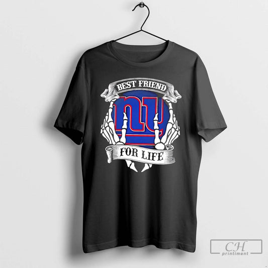 Premium New York Giants Football Best Friend For Life Hands Bones T-Shirts, Hoodie, Sweatshirt | InkThreadWorks.com