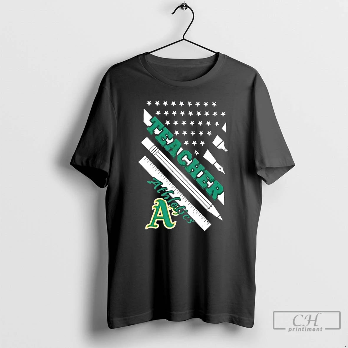 Oakland Athletics Baseball X Teacher American Flag T-Shirts, Hoodie, Sweatshirt