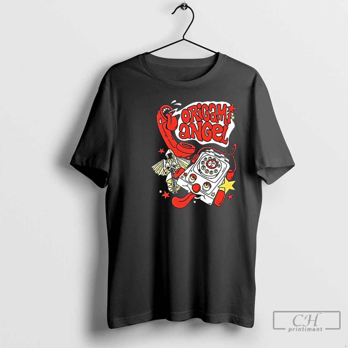 Premium Origami Angel Chatter Circle Black T-Shirts, Hoodie, Sweatshirt | InkThreadWorks.com