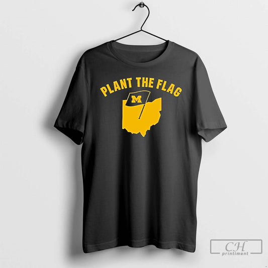 Premium Plant The Flag Michigan Football T-Shirts, Hoodie, Sweatshirt | InkThreadWorks.com