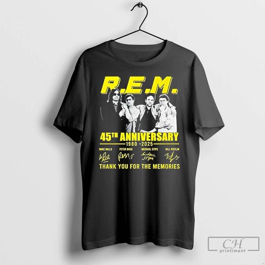 Premium Rem 45th Anniversary 1980 2025 Thank You For The Memories T-Shirts, Hoodie, Sweatshirt | InkThreadWorks.com