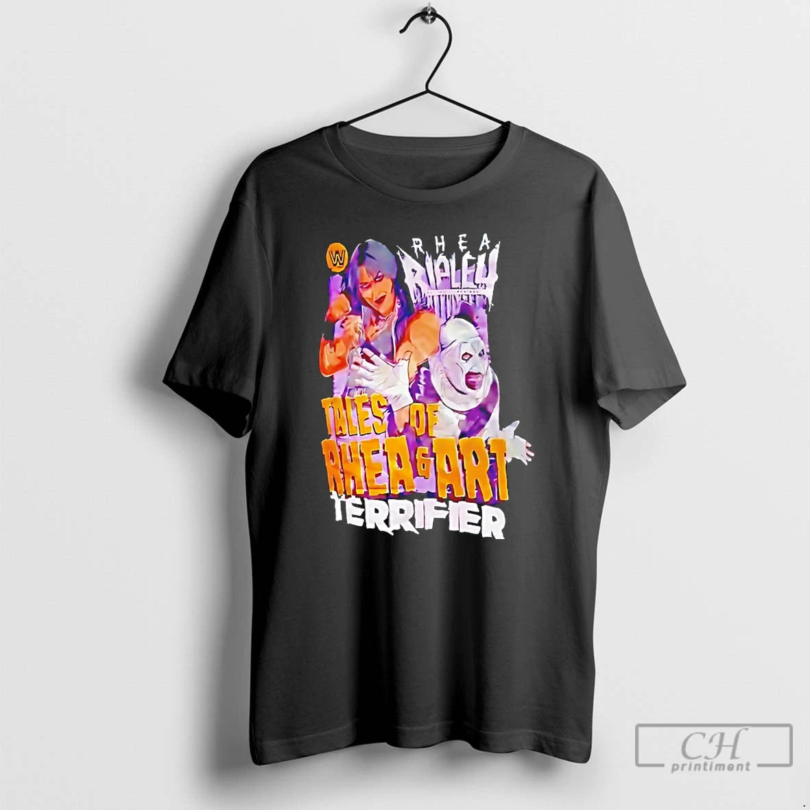 Premium Rhea Ripley And Art The Clown Terrifier Tales Of Rhea And Art T Shirts Hoodie, Sweatshirt | InkThreadWorks.com