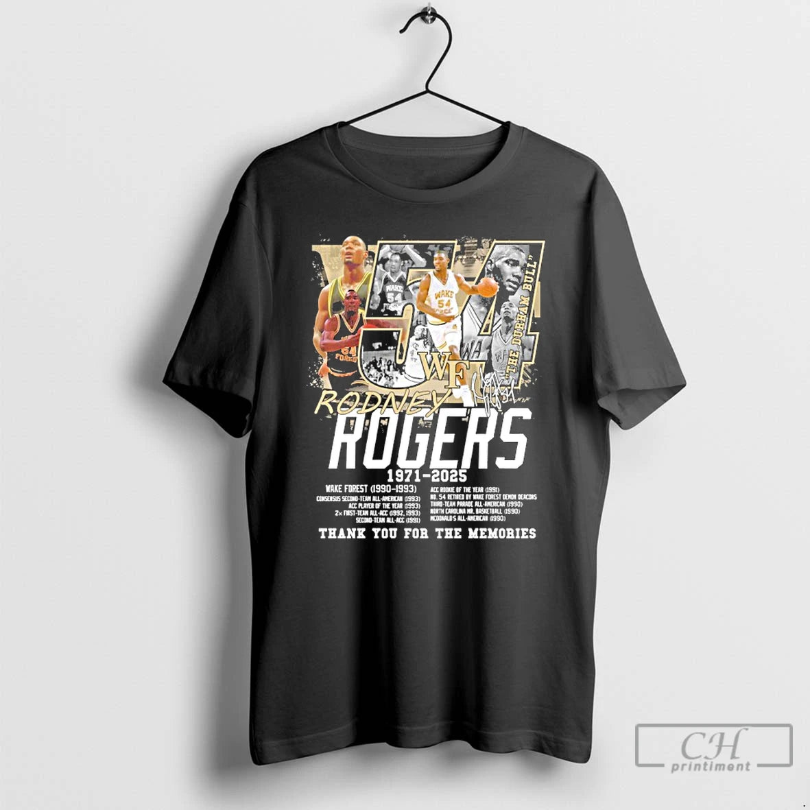 Premium Rodney Rogers Wake Forest 1971 2025 Thank You For The Memories T Shirts Sweater Hoodie, Sweatshirt