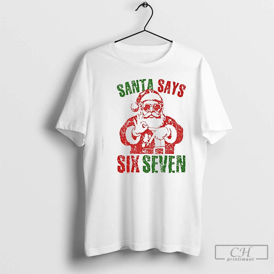 Premium Six Seven Bruh Santa Claus Hands 67 Christmas Retro T-Shirts, Hoodie, Sweatshirt | InkThreadWorks.com