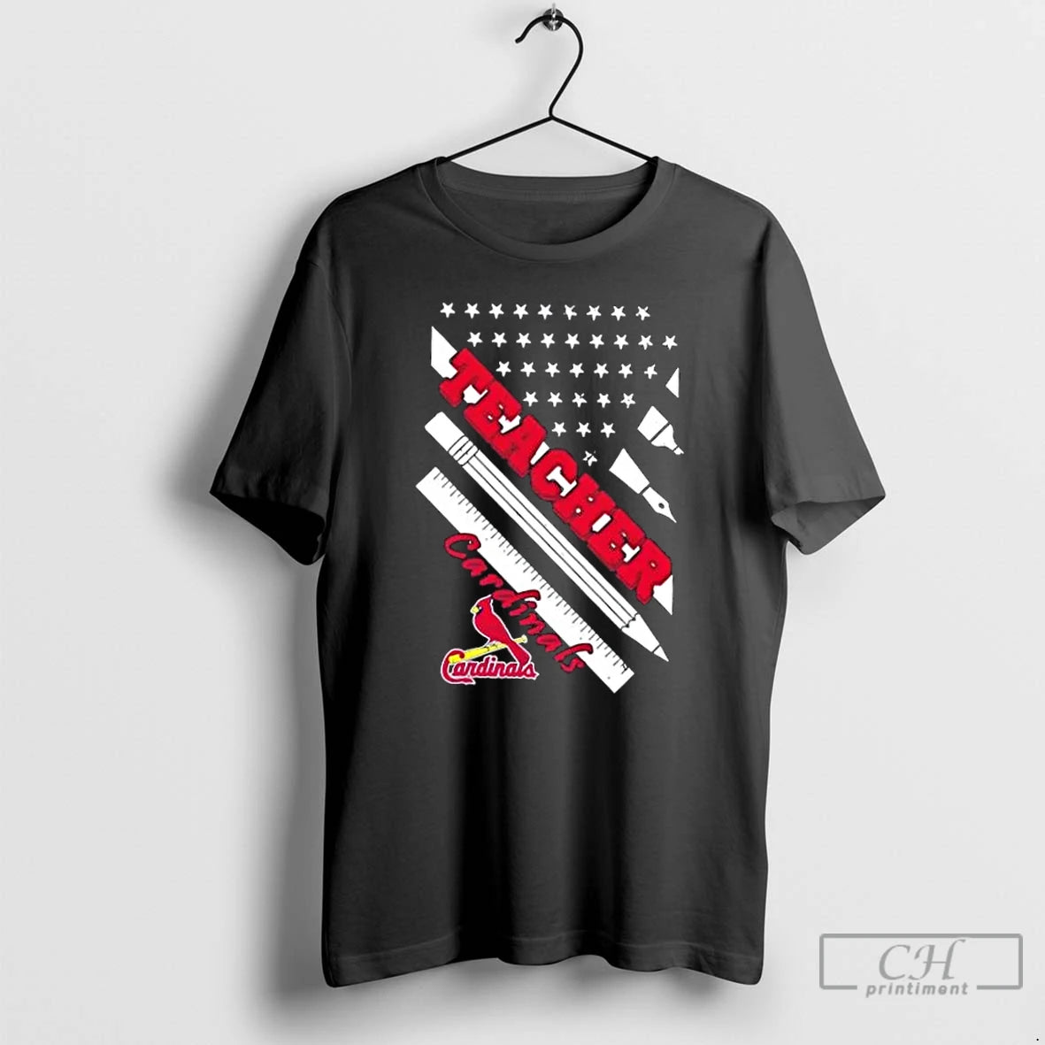 Premium St Louis Cardinals Baseball X Teacher American Flag T-Shirts, Hoodie, Sweatshirt | InkThreadWorks.com