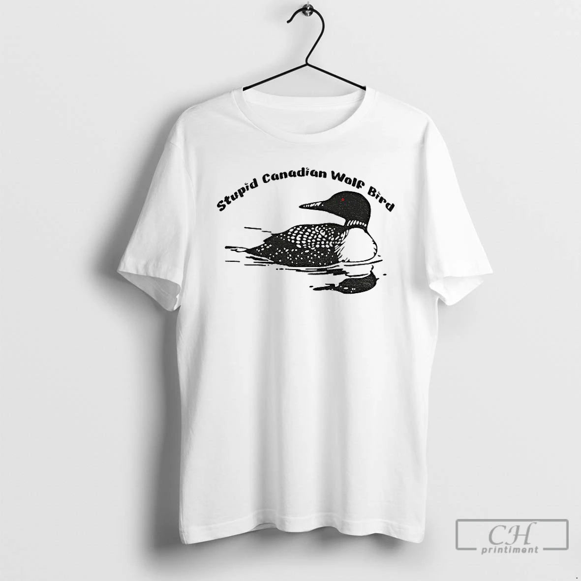 Premium Stupid Canadian Wolf Bird Canadian Wildlife Humor T-Shirts, Hoodie, Sweatshirt | InkThreadWorks.com