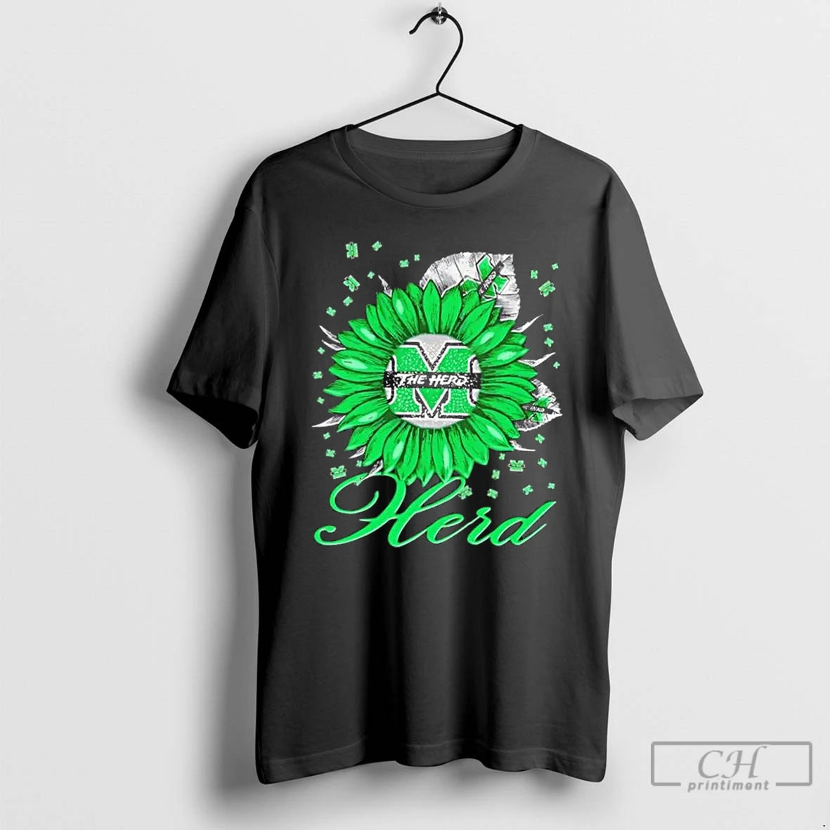 Premium Sunflower X Marshall Thundering Herd Football Logo T-Shirts, Hoodie, Sweatshirt | InkThreadWorks.com