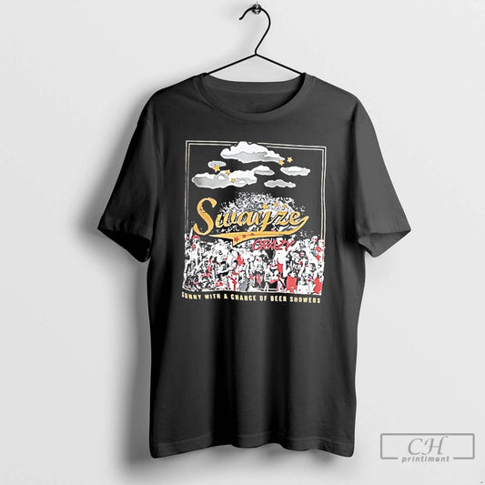 Premium Swayze Crazy Sunny With A Chance Of Beer Showers T-Shirts, Hoodie, Sweatshirt | InkThreadWorks.com