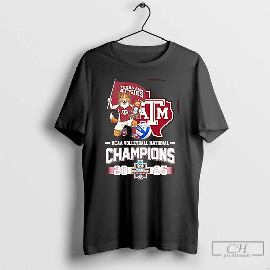Premium Texas Am Aggies 2025 Volleyball National Champions Mascot Flag T-Shirts, Hoodie, Sweatshirt | InkThreadWorks.com
