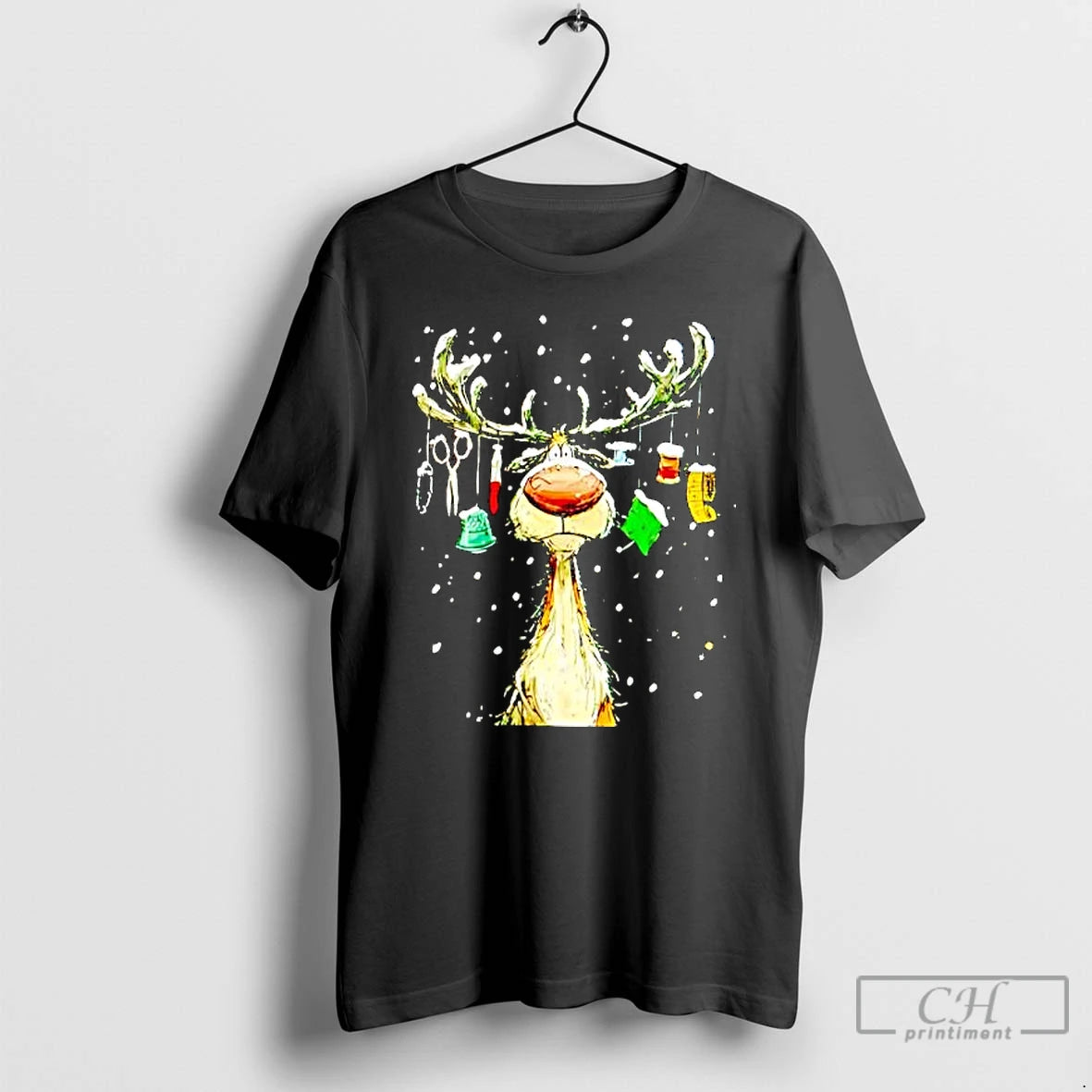 Premium The Reindeer Is Sad Christmas Trends Stylish T-Shirts, Hoodie, Sweatshirt | InkThreadWorks.com