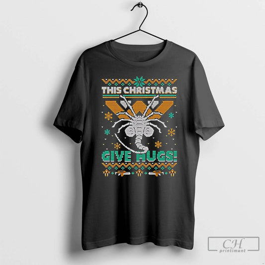 Premium This Give Hugs Ugly Christmas 2025 T-Shirts, Hoodie, Sweatshirt | InkThreadWorks.com