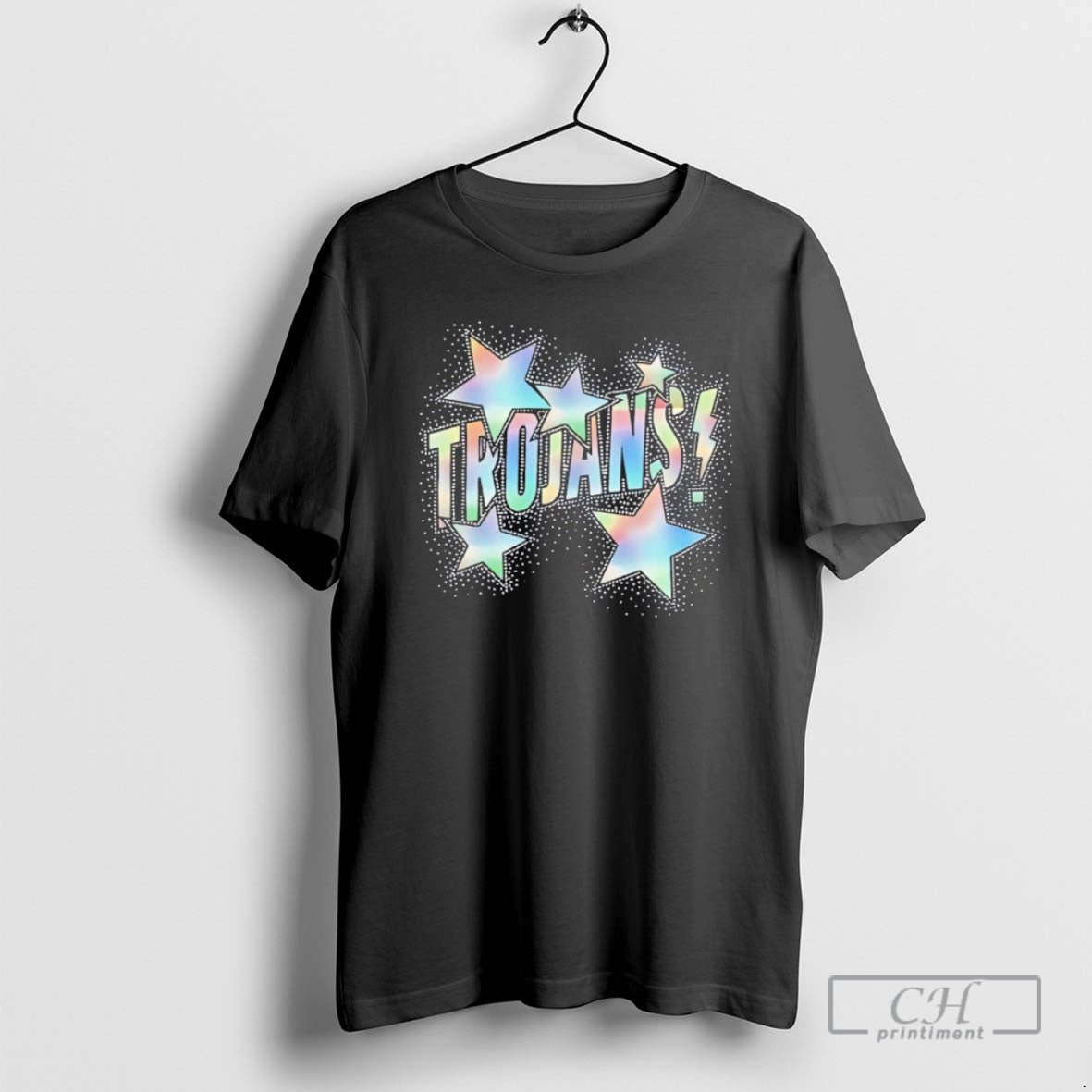 Premium Trojans Glitter Effect And Stars Around Style Shirt Sweater Hoodie, Sweatshirt | InkThreadWorks.com