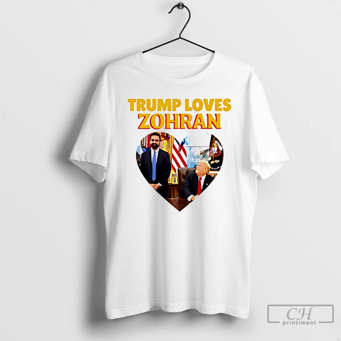 Premium Trump Loves Zohran Mamdani Heart T-Shirts, Hoodie, Sweatshirt | InkThreadWorks.com