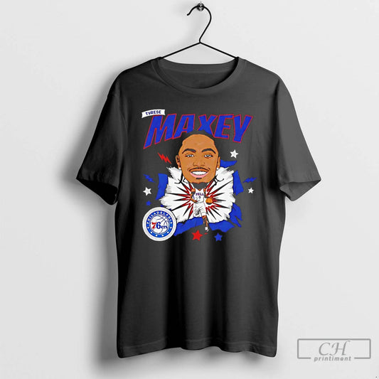 Premium Tyrese Maxey Philadelphia 76ers Caricature T-Shirts, Hoodie, Sweatshirt | InkThreadWorks.com