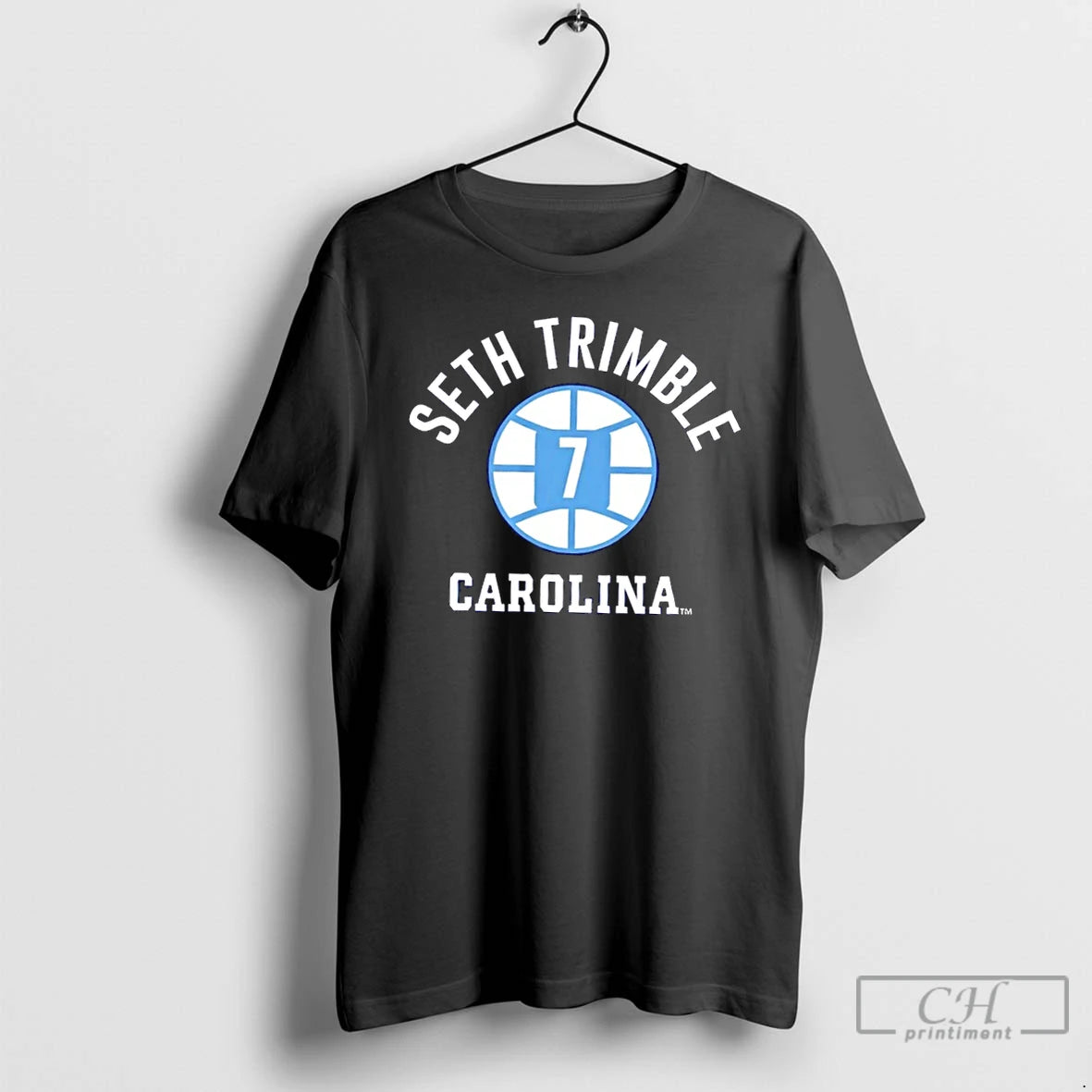 Premium Unc Tar Heels Basketball Seth Trimble Name Number Ball 7 T-Shirts, Hoodie, Sweatshirt | InkThreadWorks.com