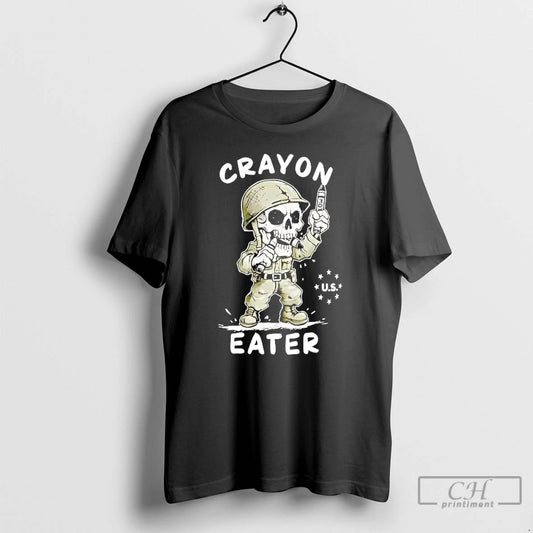 Premium Veteran Skeleton Crayon Eater T-Shirts, Hoodie, Sweatshirt | InkThreadWorks.com