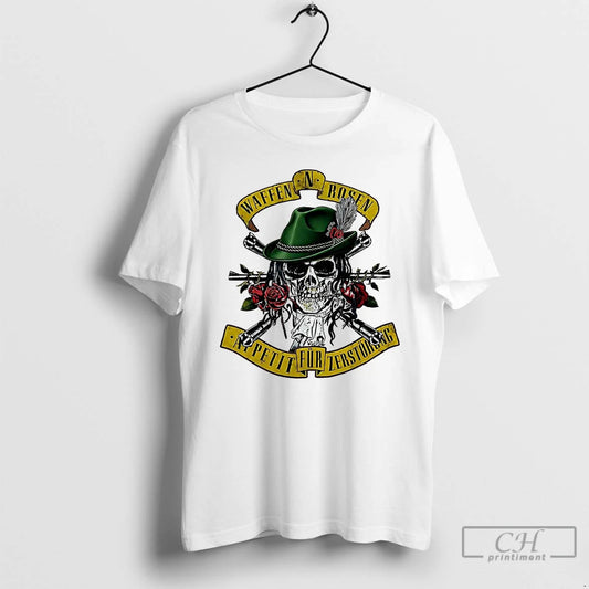 Premium Waffen N Rosen Appetite For Destruction Skull Roses T-Shirts, Hoodie, Sweatshirt | InkThreadWorks.com